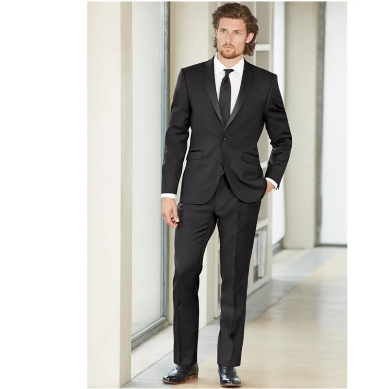 

Мужской свадебный костюм 2017, черный свадебный костюм для мужчин, смокинг для жениха 2017, деловые мужские костюмы, костюм из 2 предметов для мужчин