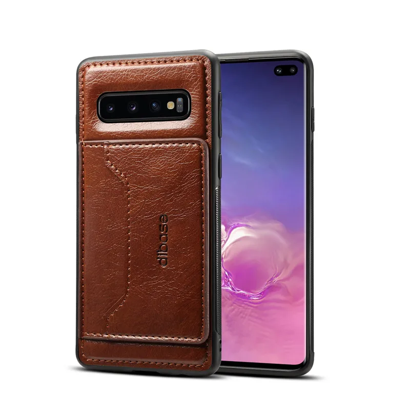 Кофе Магнитный кожаный чехол для samsung Galaxy S10 плюс S9 S8 S10E M10 A8 A9 A6 A7 Примечание 10 10+ 9 8 чехол-бумажник для телефона с отделениями для карточек - Цвет: Кофе