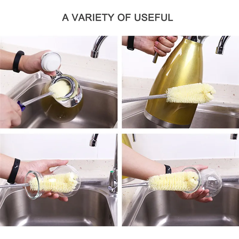 Эластичная бутылка с длинной ручкой щетка для очистки кухонного термоса