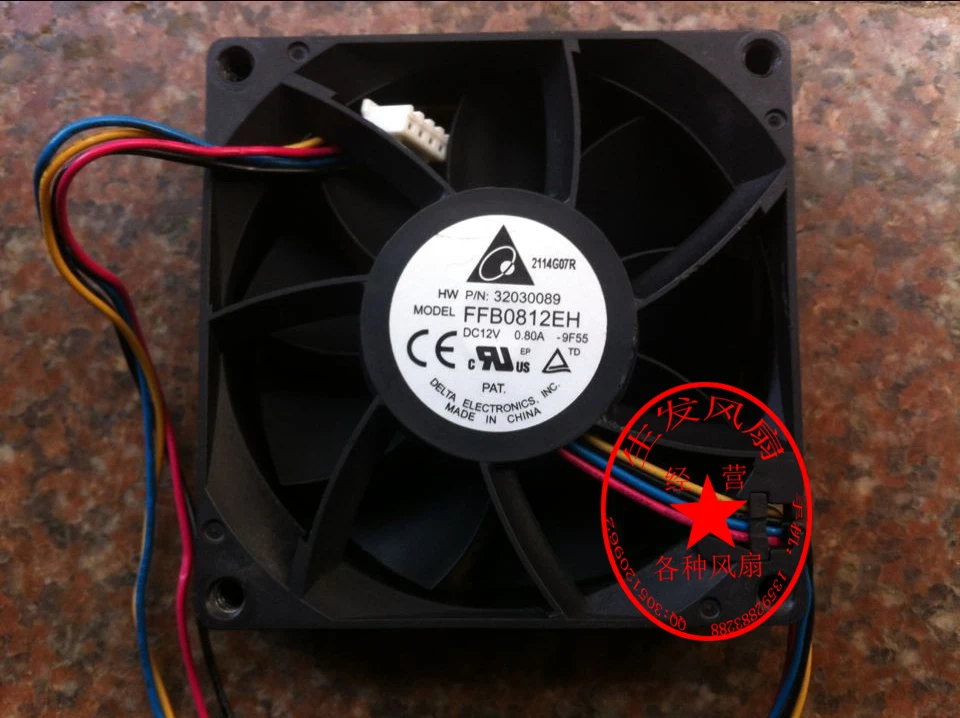

Delta 8025 12v 0.80a cooling fan ffb0812eh 4 line pwm