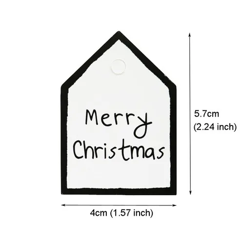 Merry Christmas 100 шт. подарочные бирки в форме дома Счастливого Рождества ручной работы бумажные бирки счастливого Нового года бирка Цена Этикетка Рождественская вечеринка украшения - Цвет: Merry Christmas