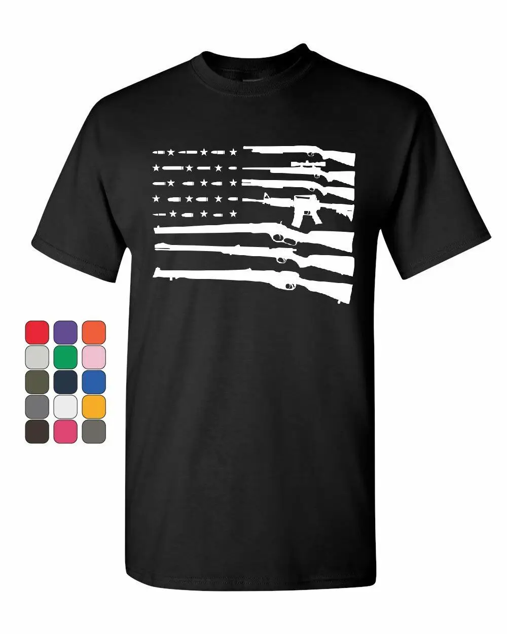 Футболка с американским флагом футболка надписью 2 и Gun Rights National AR15|Мужские