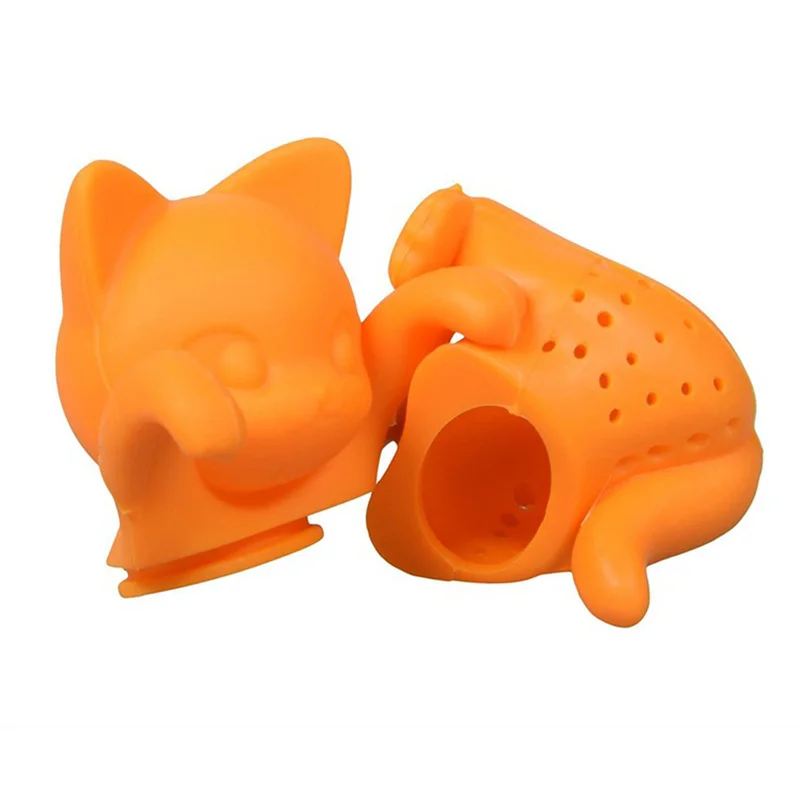 Силиконовый оранжевый кошачий чай для заварки многоразовый фильтр диффузор