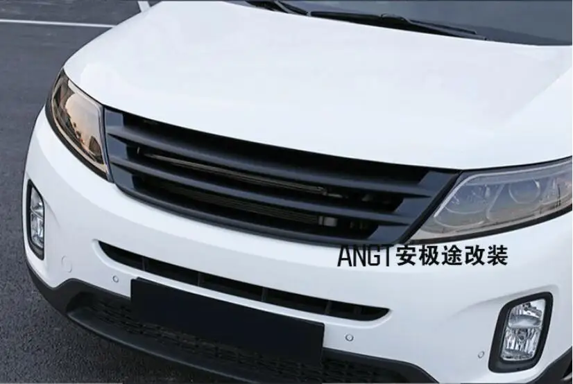 Высокое качество ABS черный UNPAINT автомобиль передний бампер гонки решетки Вокруг Накладка для KIA Sorento 2013