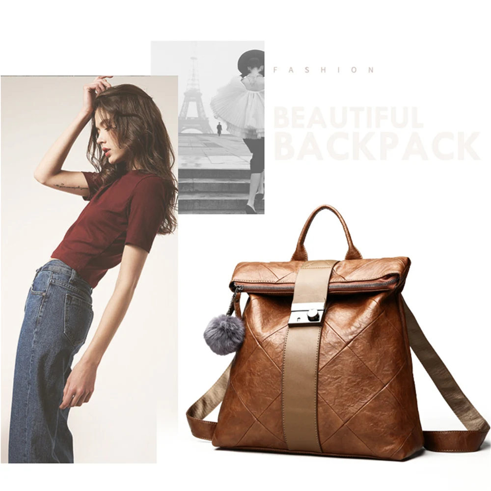 Хит, винтажный женский рюкзак, Mochila Feminina, кожаный рюкзак для девочек-подростков, женская школьная сумка с замком, рюкзак, Sac A Dos