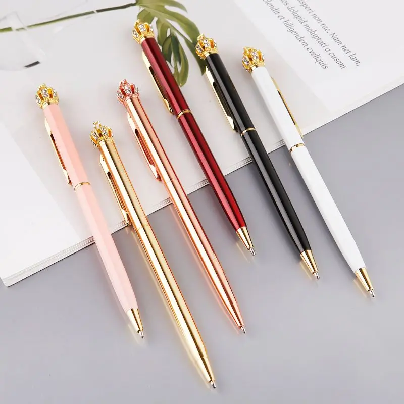 

Cute Kawaii Diamond Crown Ballpoint Pens For School Office Supplies Writing Stationery