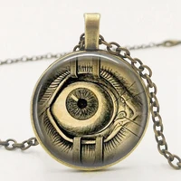 2019 hot new products evil eye retro eyes glass cabochon necklace pendant men and women clothing accessories