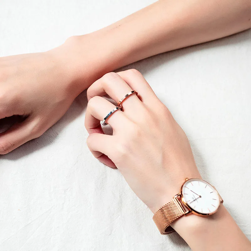 

V.YA Simple Gold Rings Simple fashion Stainless Steel Engraved ring accessories New Style DIY Name jewelry For Birthday Gift