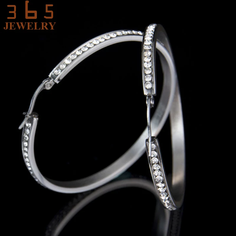 55 мм большие серьги из нержавеющей стали никогда не выцветают круглые ювелирные