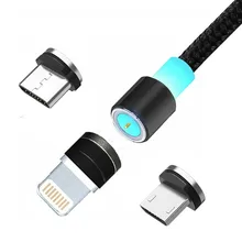Micro USB кабель Магнитный 3A Быстрая зарядка 1 м для Android Мобильный