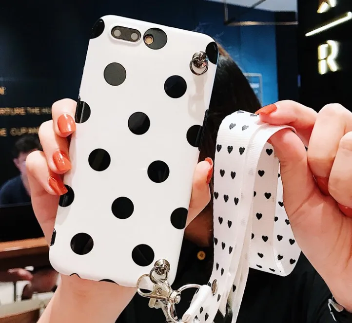 Note10 note9 note8 s9 s8 s10 plus простой волнистый шар для волос чехол на ремне через плечо для iphone 11 pro max чехол XS MAX XR X 6 7 8 - Цвет: case with strap1
