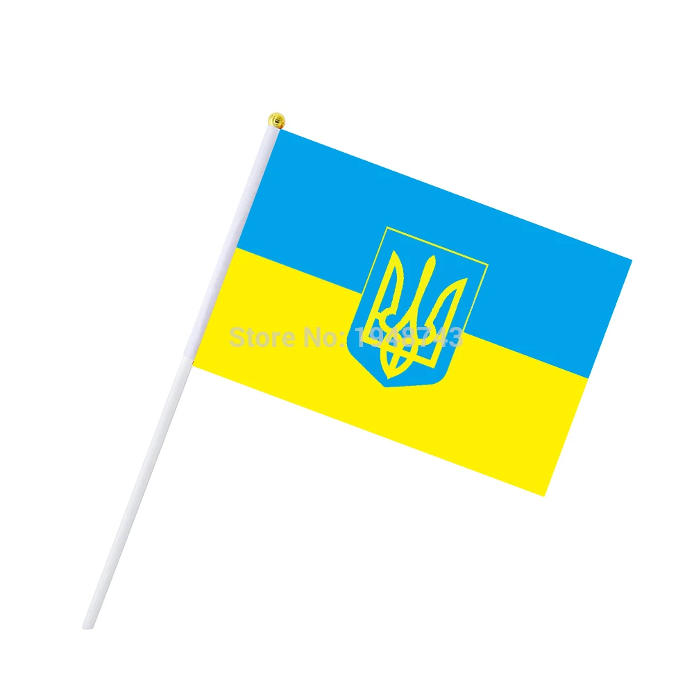 10 шт маленький украинский флаг 14*21 см Украина с логотипом рука национальный