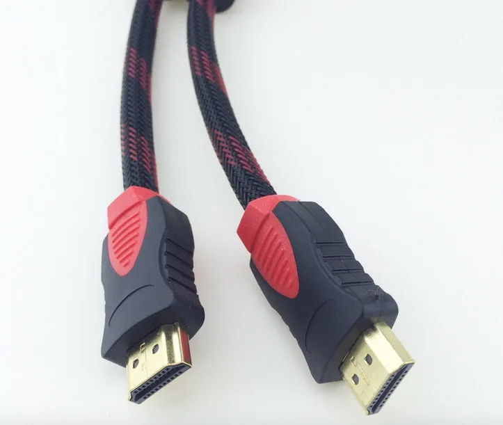(3 шт.) 1 5 м длина красного и черного цветов из сетчатой ткани кабель HDMI HD ТВ Версия 4