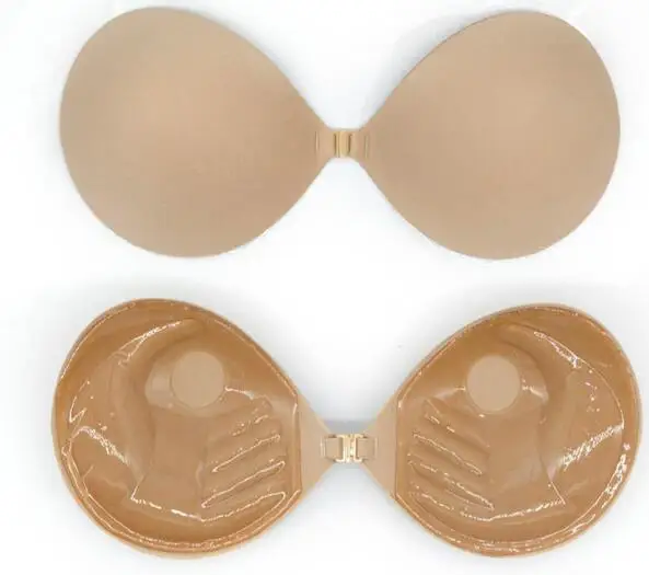 2018 new 3cm Thick Sexy Padded BraPush Up Women Open Bra Without Straps Bra Self Adhesive Palm Shaped Black and Beige
