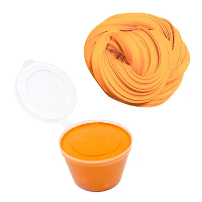 Оранжевый DIY пушистый слайм коробка поставки мягкая глина Floam ароматизированный снятие стресса хлопок Пластилин игрушки для детей - Цвет: Оранжевый