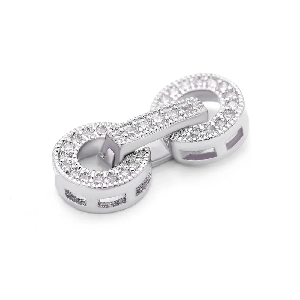 White Gold Самодельные ювелирные изделия, фурнитура, бесконечный соединитель, застежка, аксессуары для браслеты из натуральных камней, жемчуг, ожерелье - Цвет: White Gold