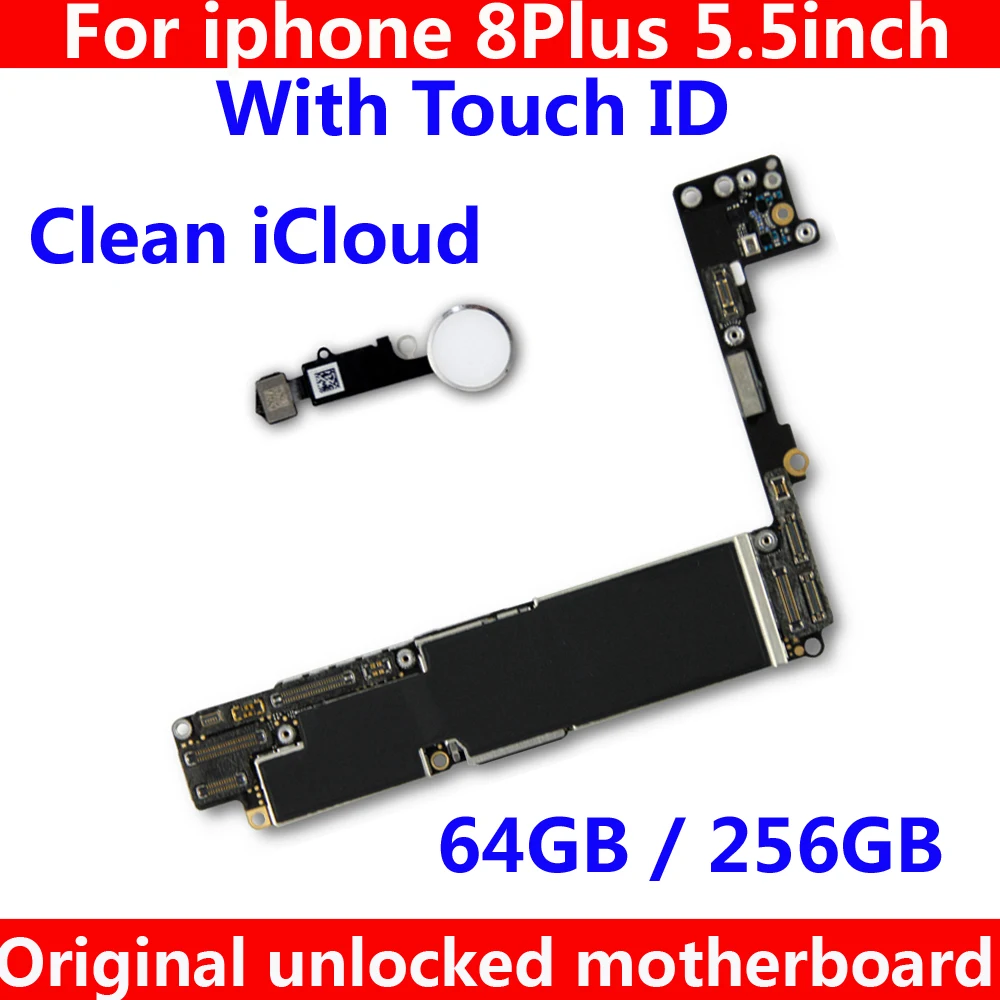 Для iphone 8 Plus разблокированная материнская плата iCloud с/без touch ID оригинальная IOS
