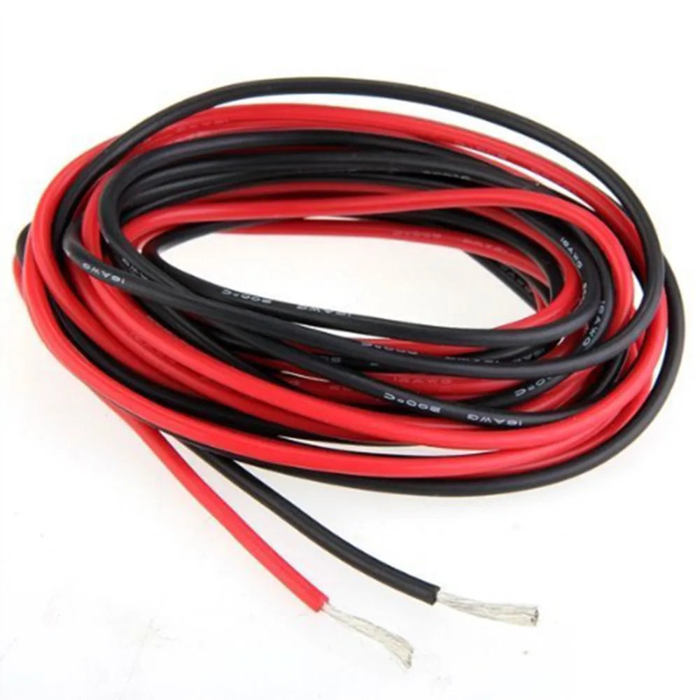ALLiSHOP 8 Калибр AWG силиконовый резиновый кабель красный черный гибкий шнур