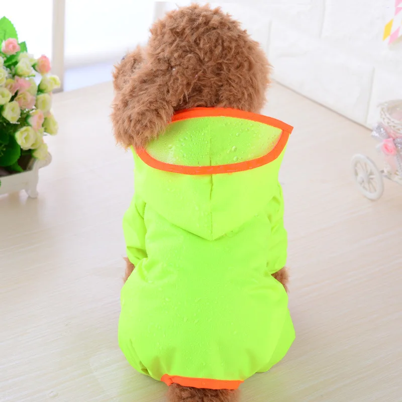 Плащ-дождевик ярких цветов с капюшоном для собак водонепроницаемая одежда
