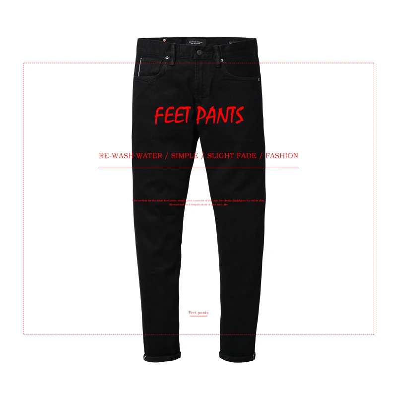 SIMWOOD 2017 Новинка зимы Redline джинсы Для мужчин Slim Fit черные туфли высокого качества
