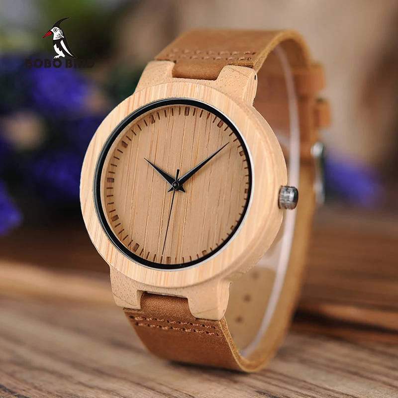 Бобо птица CbD13 наручные часы Мода Watch Повседневная japaness кварцевые для мужчин в