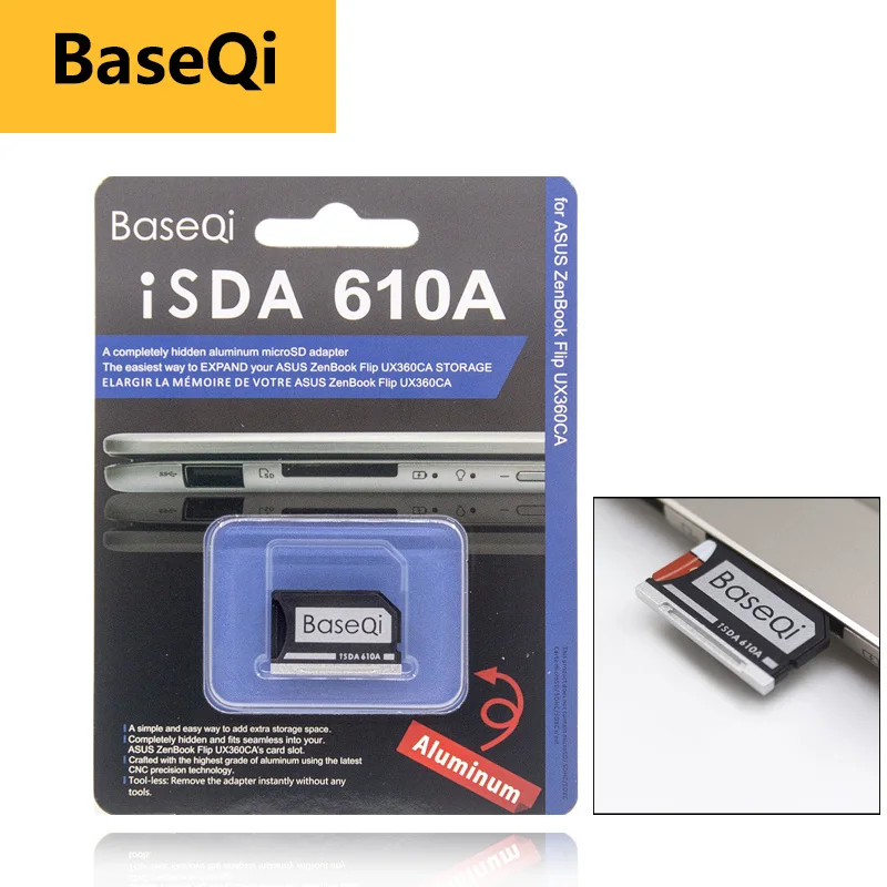 BaseQi pcmcia Micro SD карта адаптер для Asus ZenBook Flip ux360CA compact flash Adapter mercedes benz на карту памяти