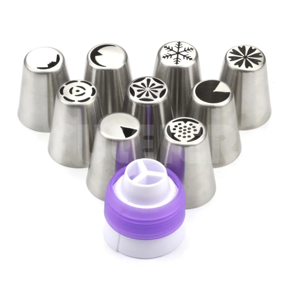10 шт./компл. нержавеющая сталь русский тюльпан глазурь трубопроводы насадки для