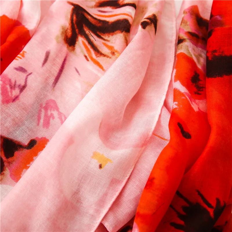 2019 New Cotton Ombre Flower Tassel Scarves Shawl Trendy Long Gradient Ink Floral Print Wrap Hijab Muffler Free Shipping |