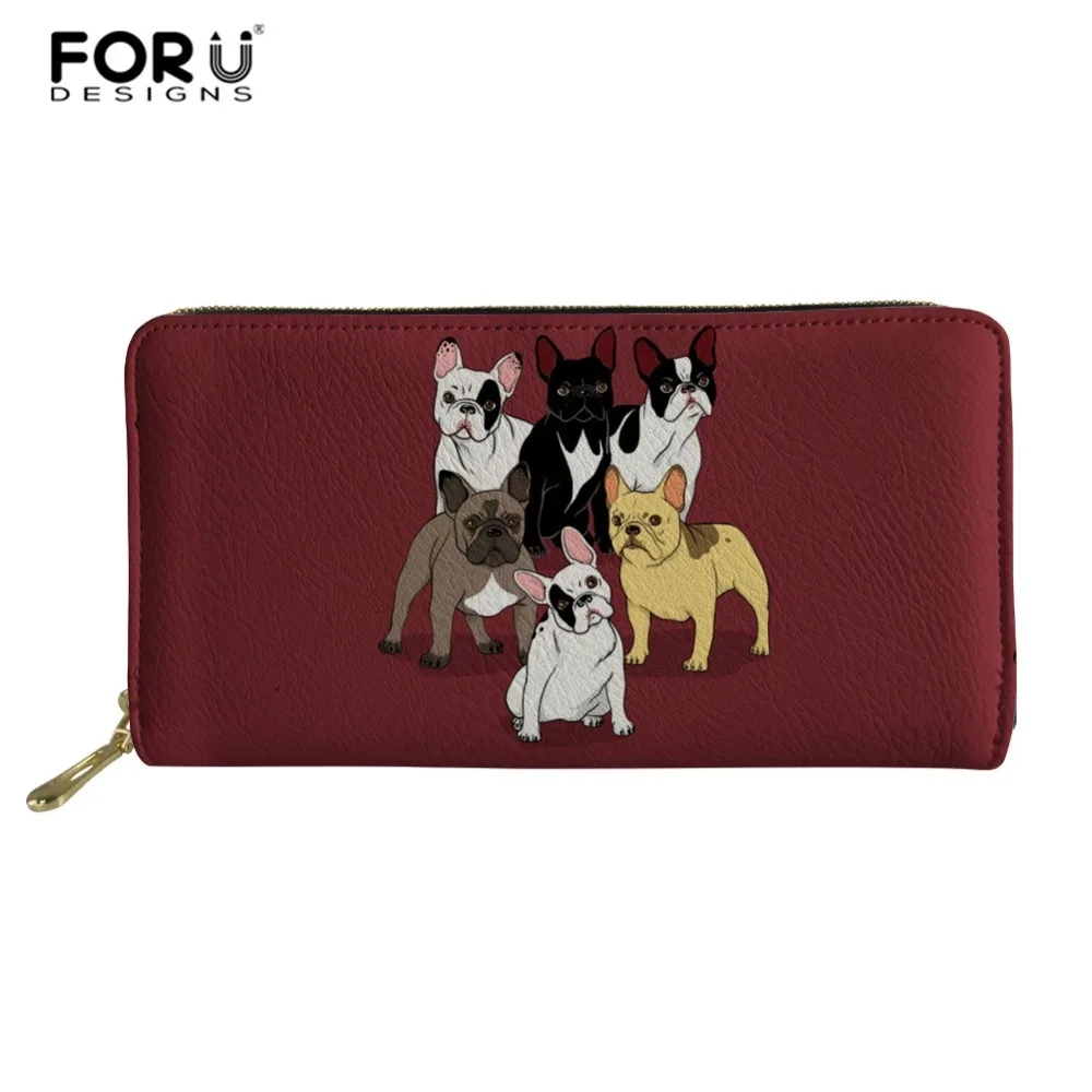 FORUDESIGNS/модные женские кошельки сумка кошелек для монет с принтом в виде собаки