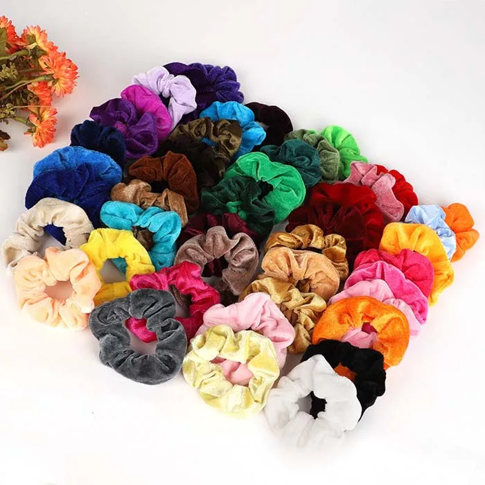 a pack of 45 pcs Женские эластичные резинки для волос Modis Kawaii, 46 цветов, вельветовые резинки для волос для девочек, резинка для волос, резиновая резинка для волос, аксессуары для волос, головной убор - Цвет: a pack of 45 pcs