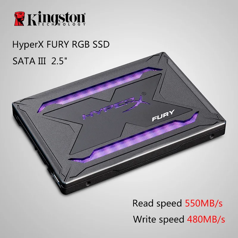 Внутренний твердотельный накопитель Kingston HyperX FURY RGB SSD 240 ГБ 480 960 2 5 дюйма SATA III HDD