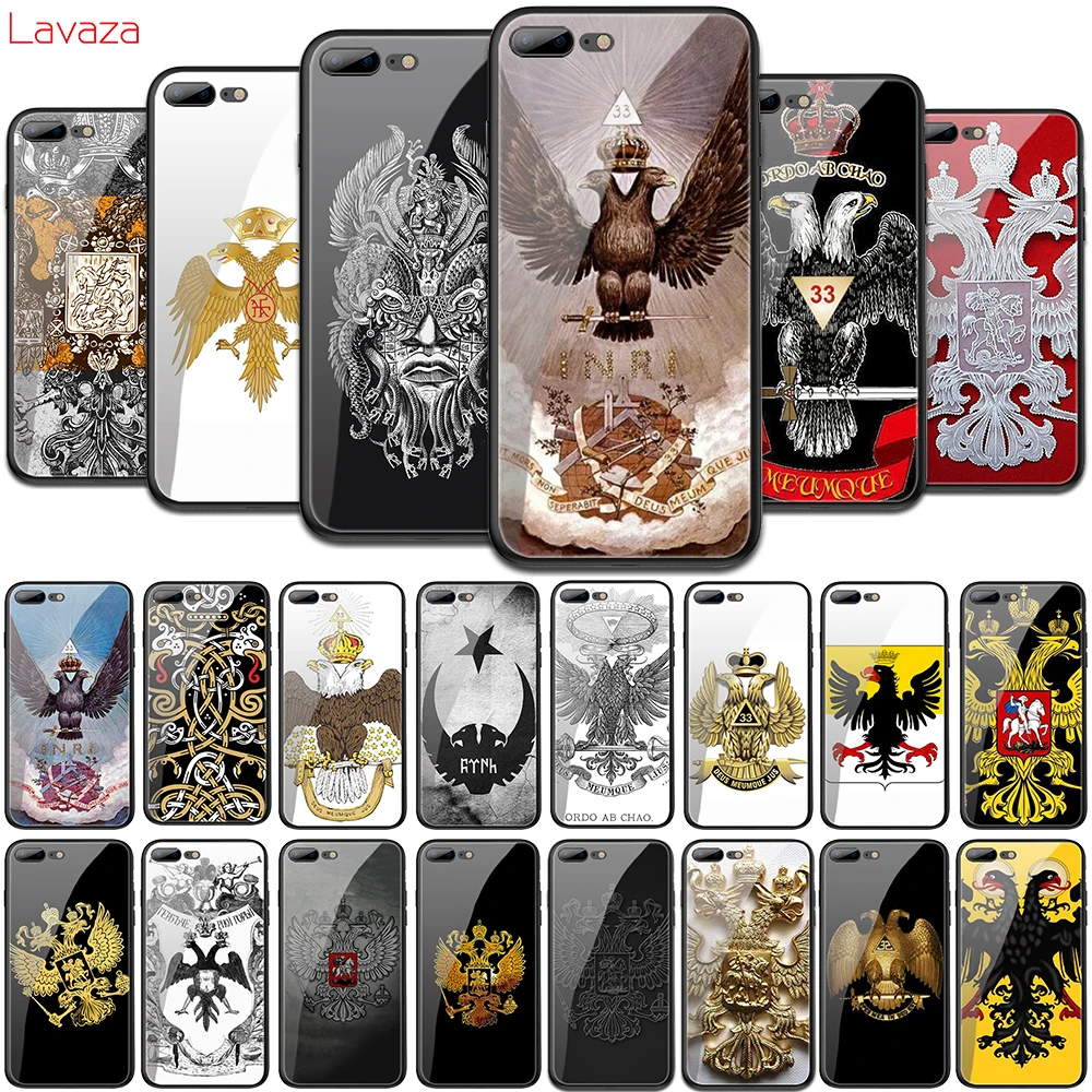 Lavaza Россия герб двуглавый орел закаленное стекло мягкий чехол для iPhone 6 6S 7 8 Plus 5 5S