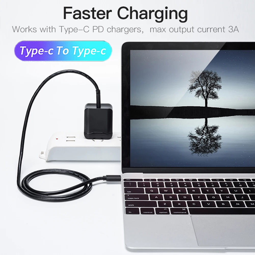 5А USB C к USB C type C кабель папа-папа PD 100 Вт Супер быстрая зарядка данных зарядный кабель 1 м для Macbook нейлоновый плетеный провод