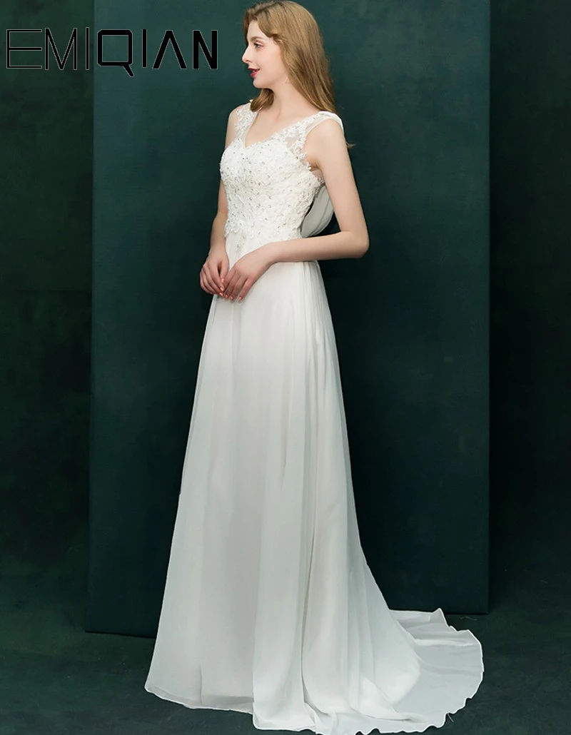 Vestido de noiva винтажные Популярные трапециевидные шифоновые Свадебные платья