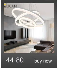 LICAN Modern Led lustre chandelier Acrylic Rings For Living Room Stainless Steel White Hanging Fixtures Adjustable Chandelier