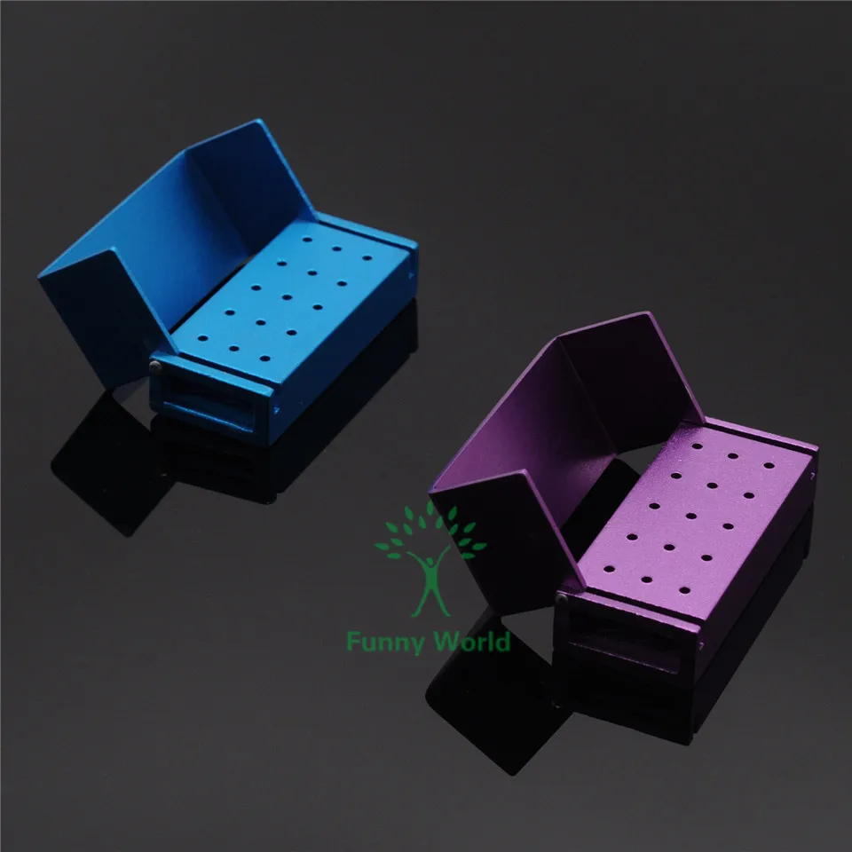 

2Pcs Dental Lab 15 Holes Autoclavable FG High Speed Burs Holder Blocks