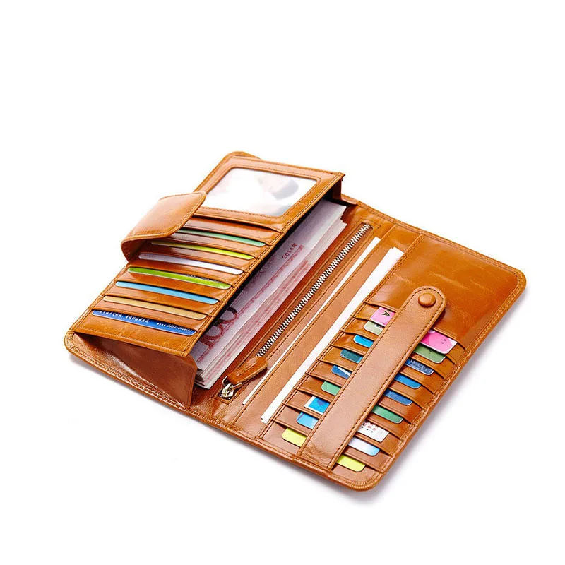 fashion women wallet genuine leather oil wax purse men evening bag vintage new design colors | Багаж и сумки