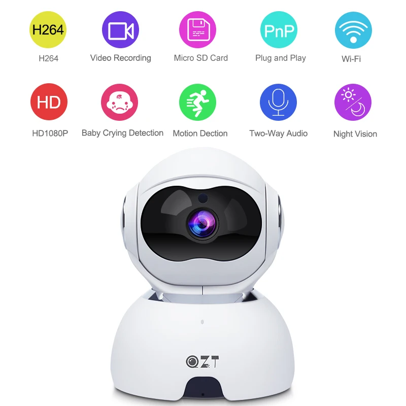 Домашняя ip-камера безопасности 1080 P двухсторонняя аудио Сеть Беспроводная мини-камера ночного видения Wi-Fi камера видеонаблюдения Водонепроницаемая радио-няня
