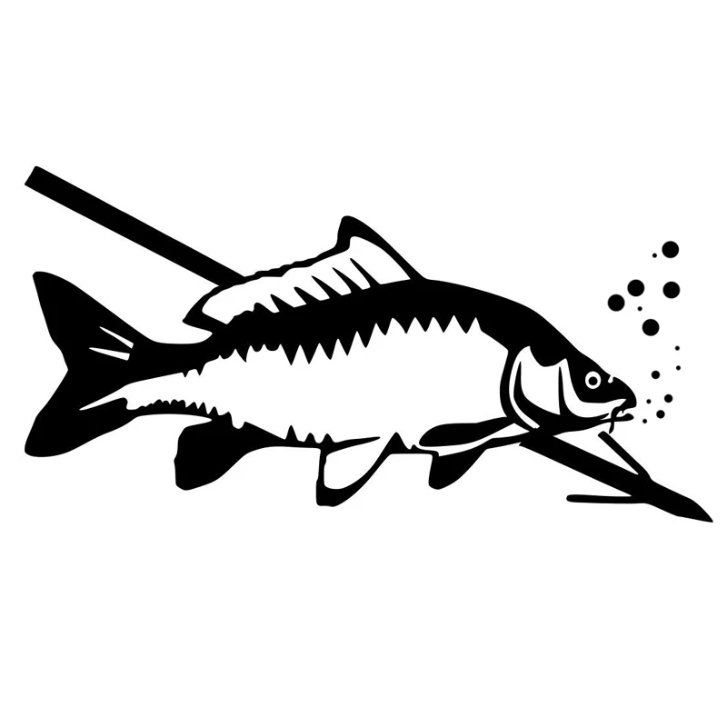 

18,3 см * 9,5 см модная рыболовная виниловая наклейка автомобильная Наклейка Черная/серебряная декорация S9-0705