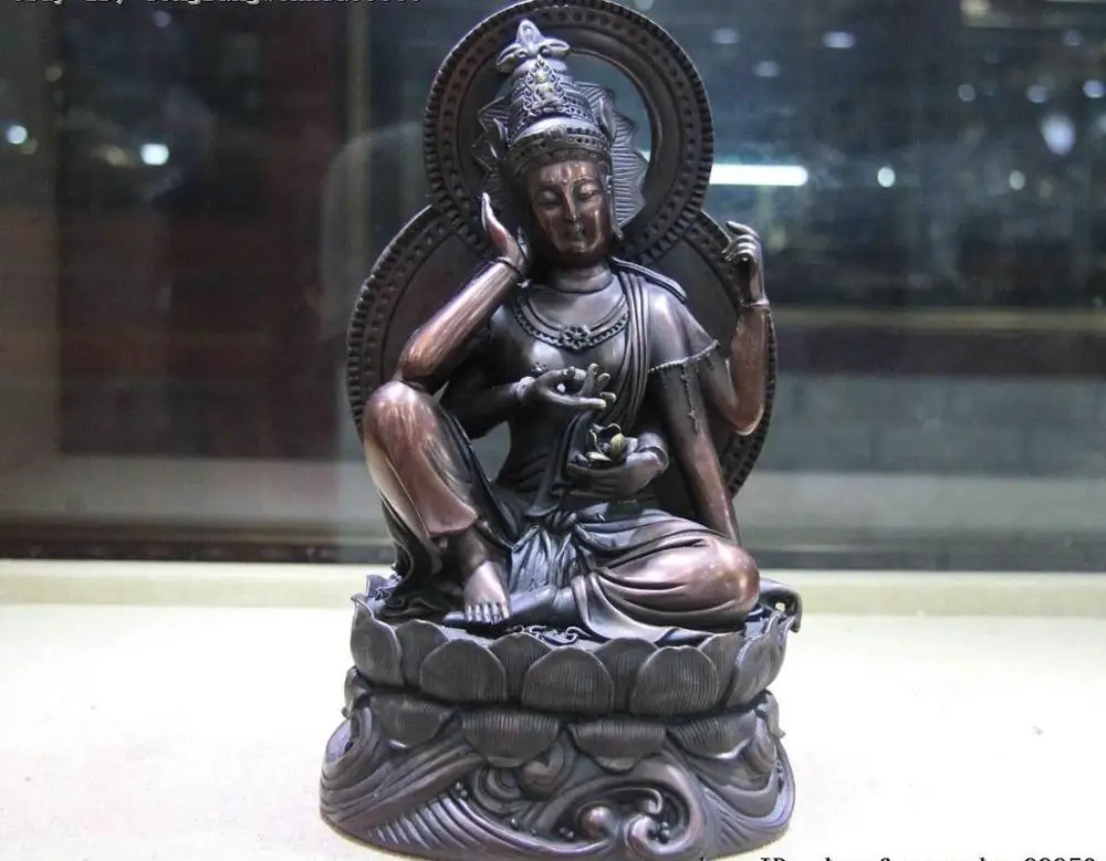 

China Buddhism Copper Bronze Kwan-Yin Guan Yin Bodhisattva Goddess Buddha Statue