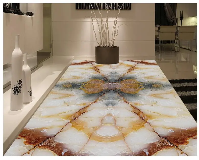 Custom Photo self-adhesive 3D floor Waterproof mural painting 3d wallpapers marble PVC wallpaper | Обустройство дома