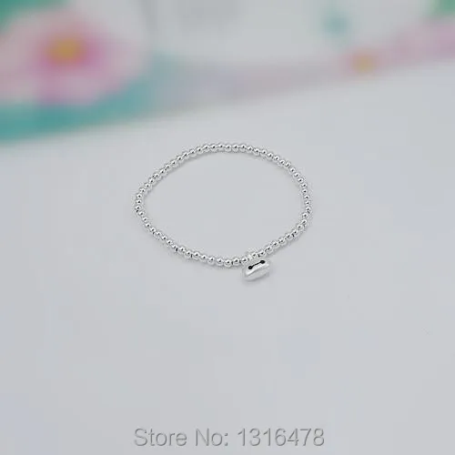 Новый Большой скидка серебро 3 мм мяч довольно Щедрый Леди Белый Браслет|silver bamboo