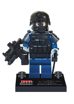 Черный Военный спецназ, строительные блоки, оружие, аксессуары для военного оружия, городская полиция, playmobil, SWAT, Мини фигурки, оригинальные игрушки - Цвет: Черный