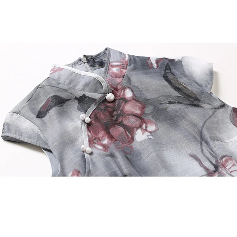 Женское платье-Чонсам Willstage длинное винтажное платье макси с цветочным принтом