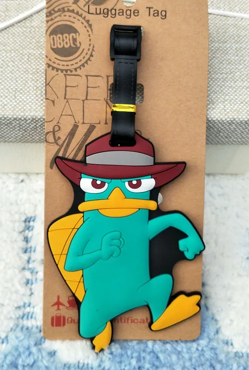 Perry the Platypus Мягкие Аниме фигурки Q мультфильм багаж ПВХ декоративный чемодан фигурка украшения метки игрушки новые подарки - Цвет: see chart