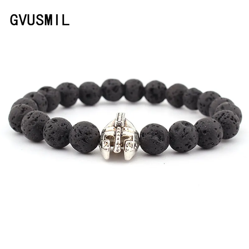 Браслет римского рыцаря шлем гладиатора с покрытием из черного матового