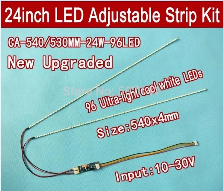 Бесплатная доставка 10 шт. светодиодный комплект полос подсветки с регулируемой