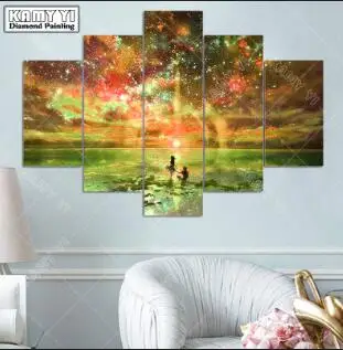 Цвет: желтый Полная квадратная Алмазная вышивка Love the sky 5D DIY Алмазная вышивка крестиком мульти-картина украшение дома подарок - Цвет: Цвет: желтый