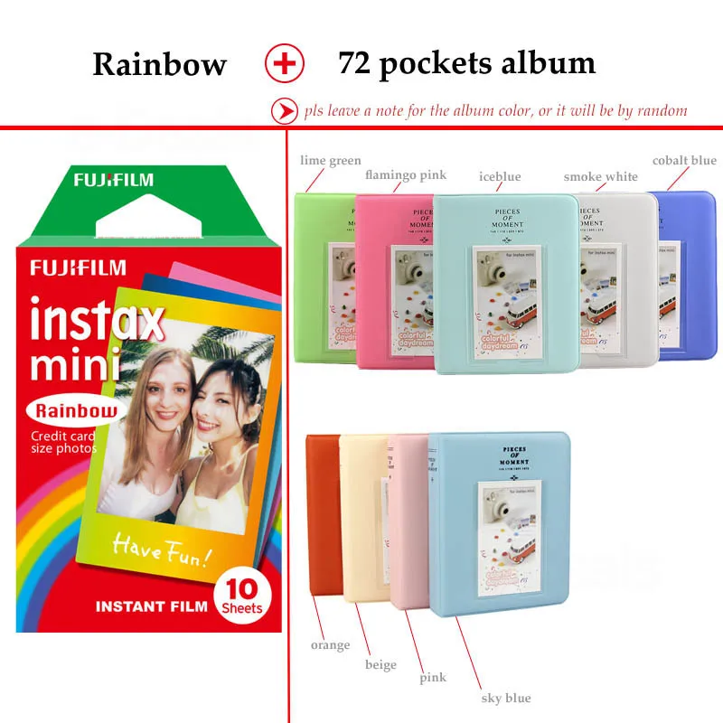 Fujifilm Instax Mini Film Rainbow 10 листов для FUJI Instant Photo Camera 9 8 7s 70 90 25 смартфон принтер SP 2