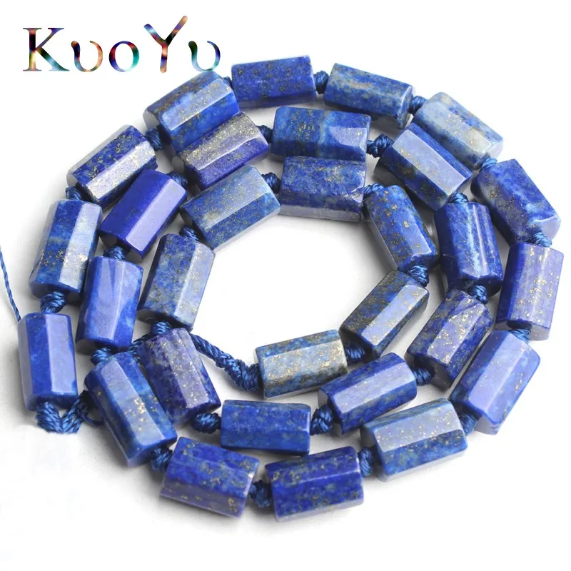 Lapis Lazuli 8x11 мм натуральный Граненый Синий Апатит аметисты кварцевый камень бисер цилиндрические бусины для самостоятельного изготовления ювелирных изделий браслет - Цвет: Lapis Lazuli